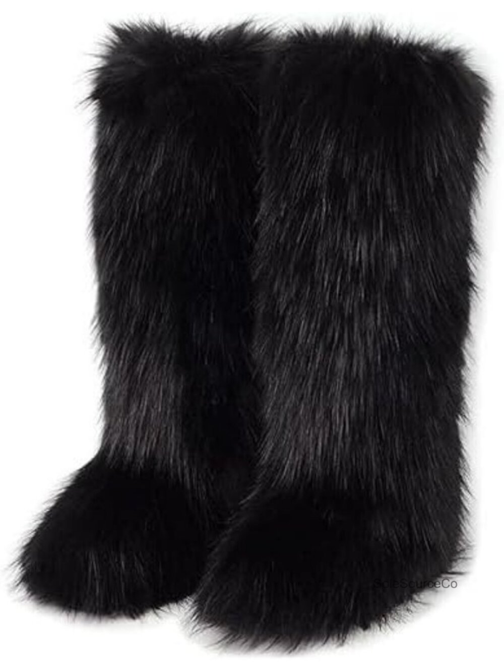 Faux Fur Knee High Snow Boots for Women - Warm Fluffy Winter Boots